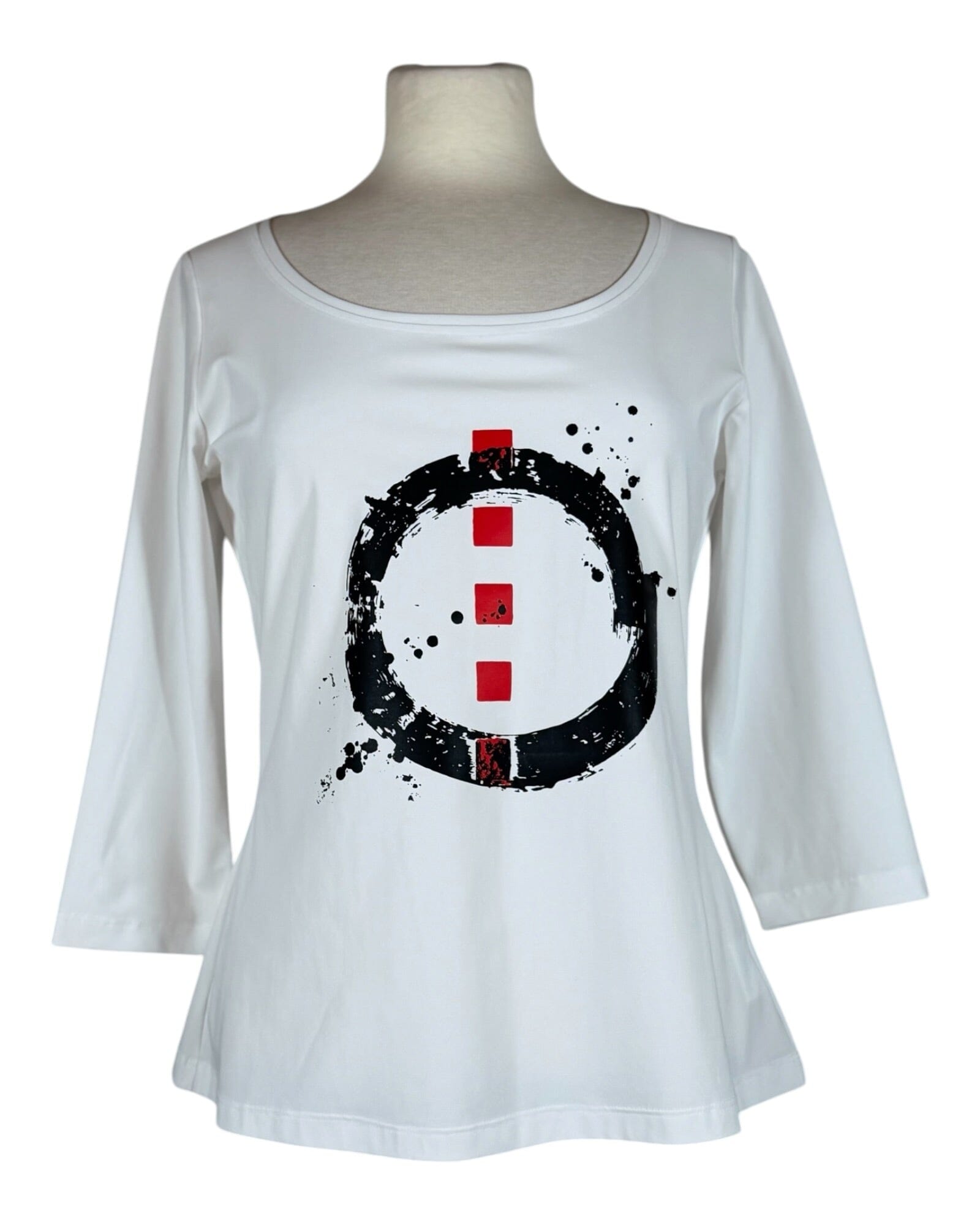 Basic Shirt Print Shirt Elli 195 White Red 1 