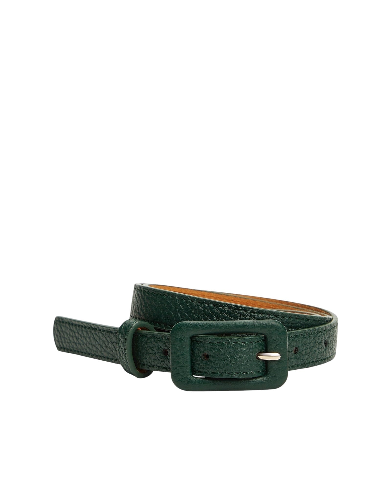 Belt Leather Buckle Gürtel Summum Woman 650 Emerald Green 80 