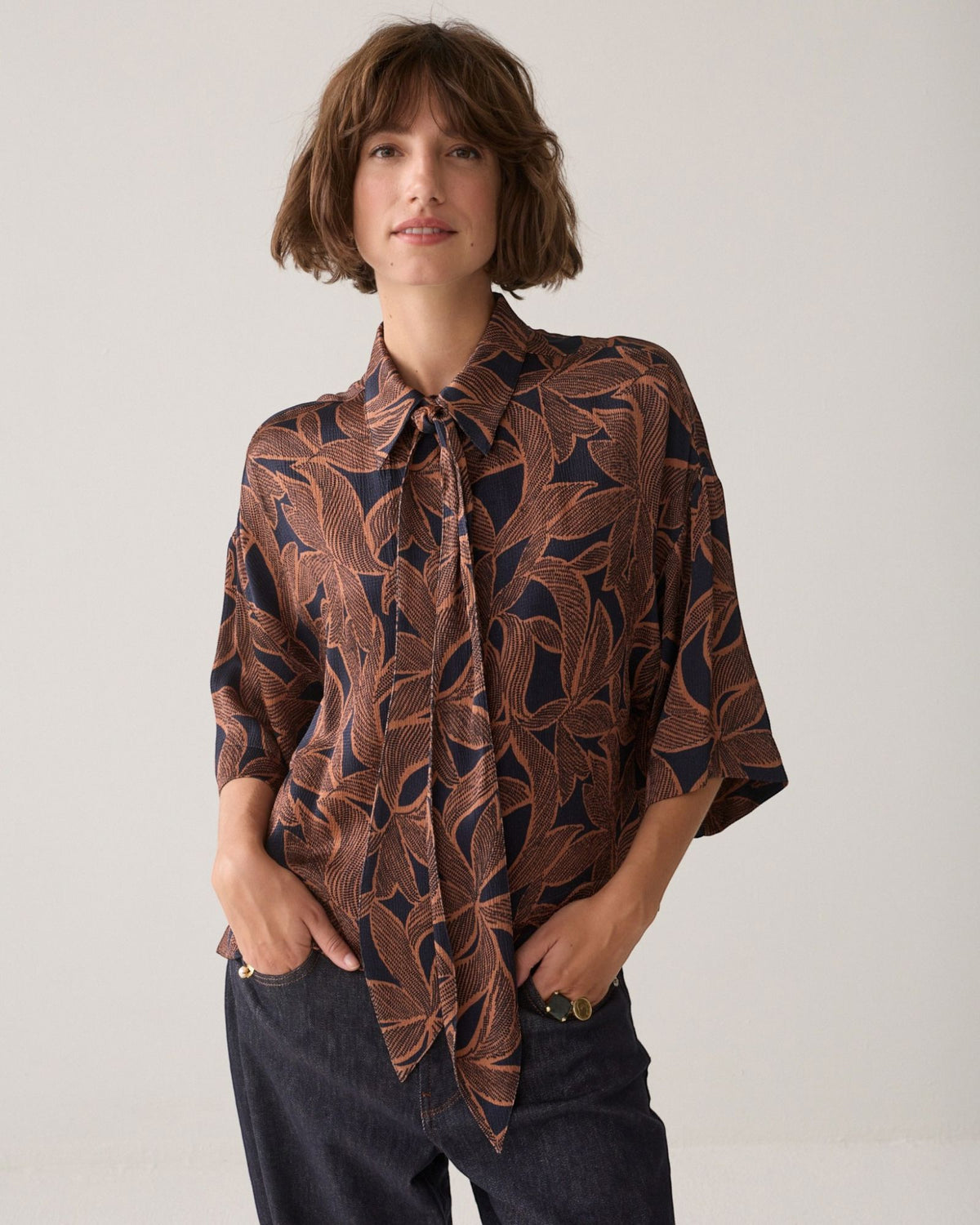Bluse Abstract Flowers Bluse Summum Woman 