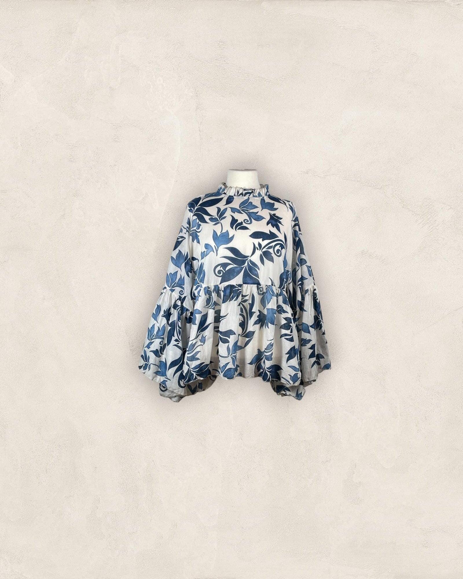 Bluse Bluse Kolibri Ulm Blau/Offwhite Einheitsgröße 