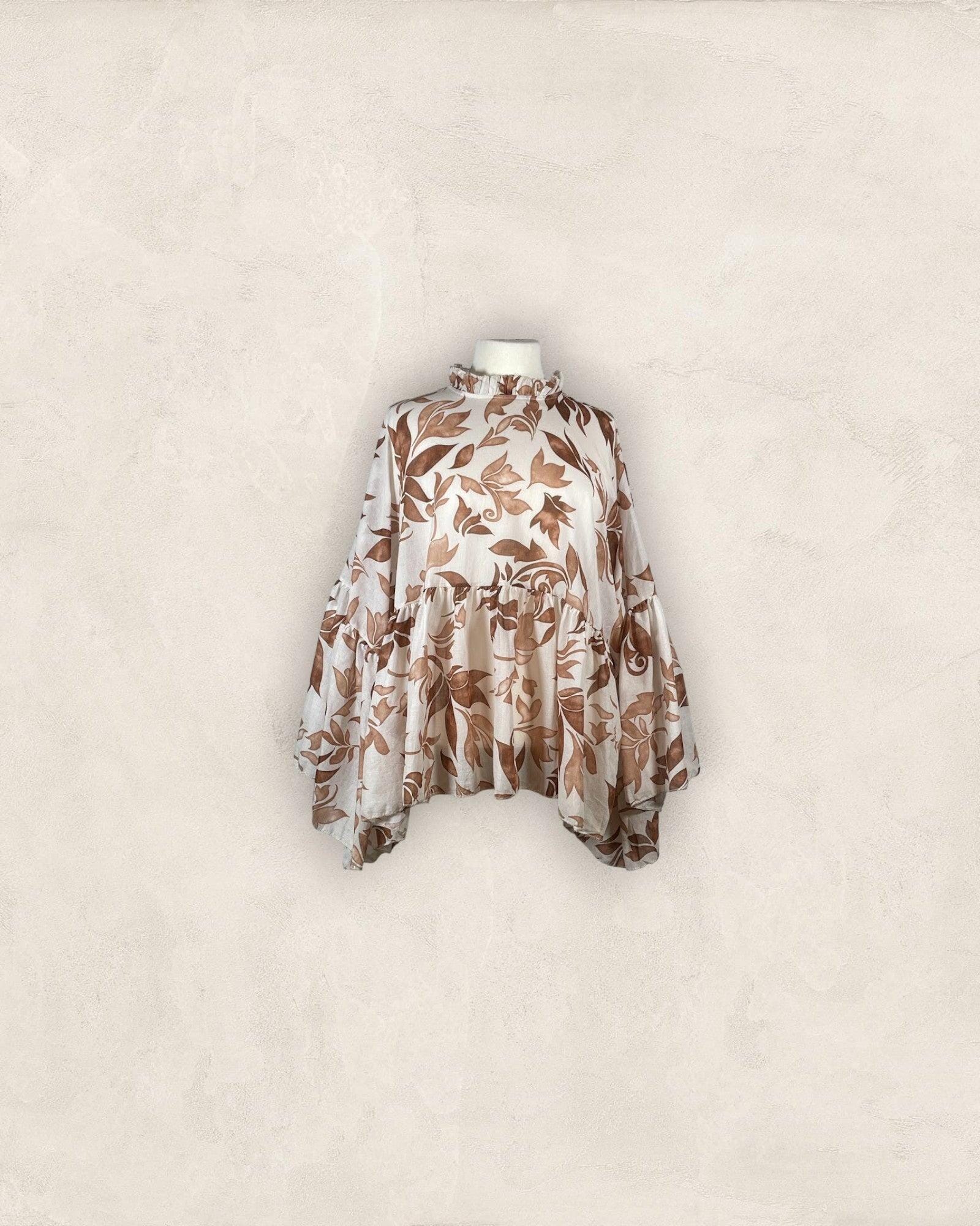 Bluse Bluse Kolibri Ulm Braun/Creme Einheitsgröße 