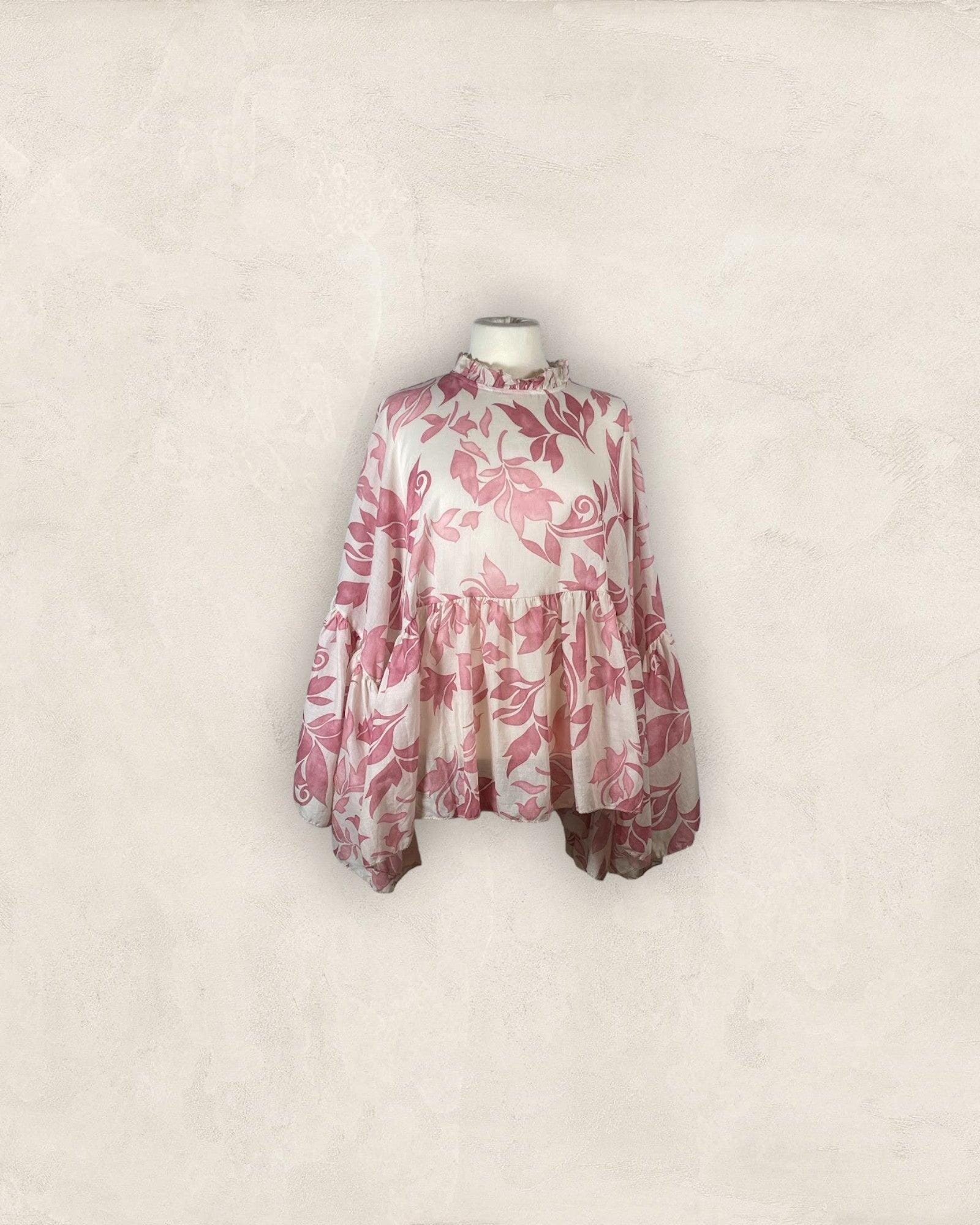 Bluse Bluse Kolibri Ulm Rosa/Creme Einheitsgröße 