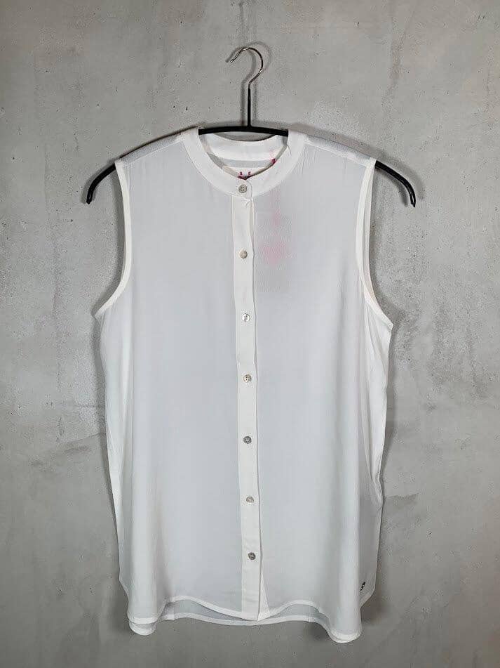 Bluse EsjaEP Stehkragen ohne Arm Bluse Lieblingsstück 110 offwhite 36 