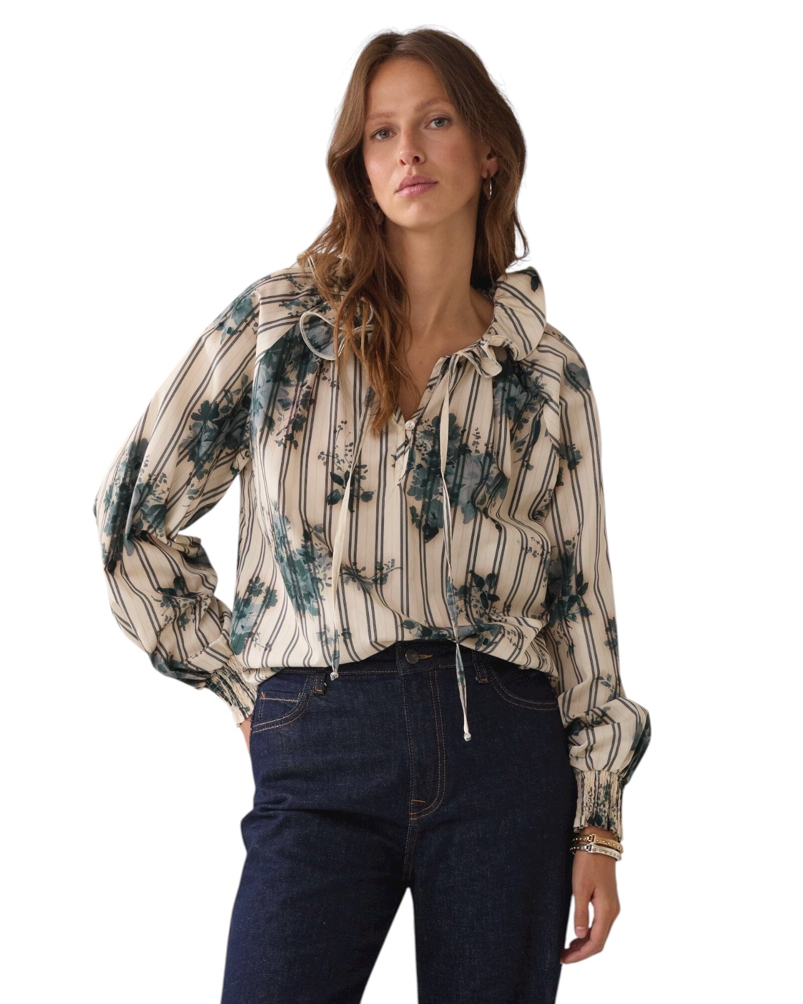 Bluse Flowers and Stripe Bluse Summum Woman 