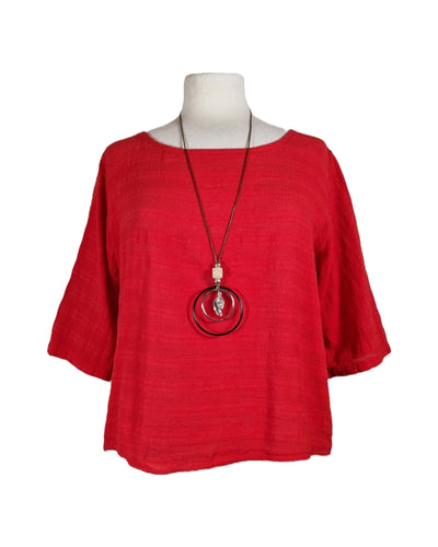 Bluse Kurz mit Kette Bluse Kolibri Ulm Rot Einheitsgröße 