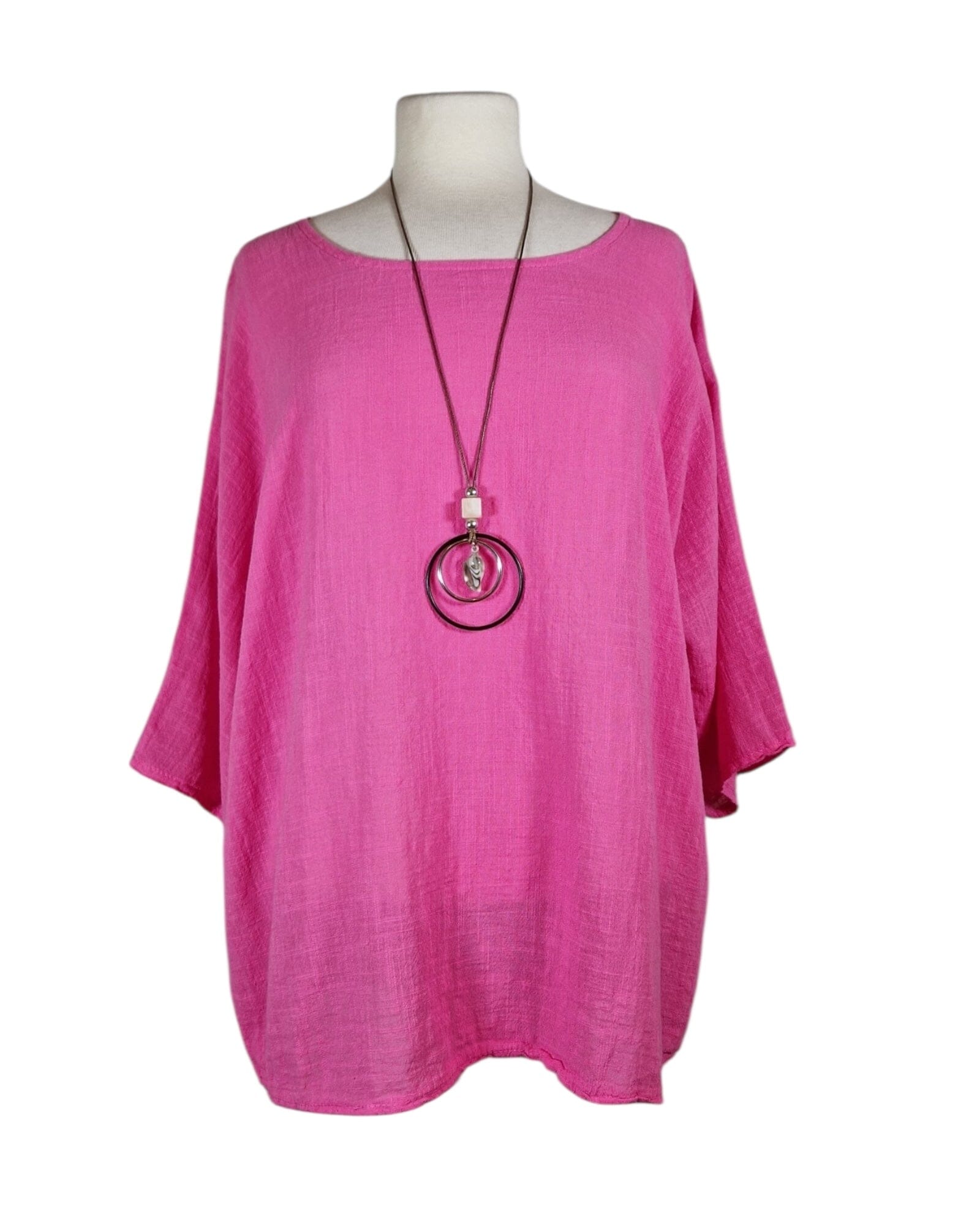 Bluse Lang mit Kette Bluse Kolibri Ulm Fuchsia Einheitsgröße 