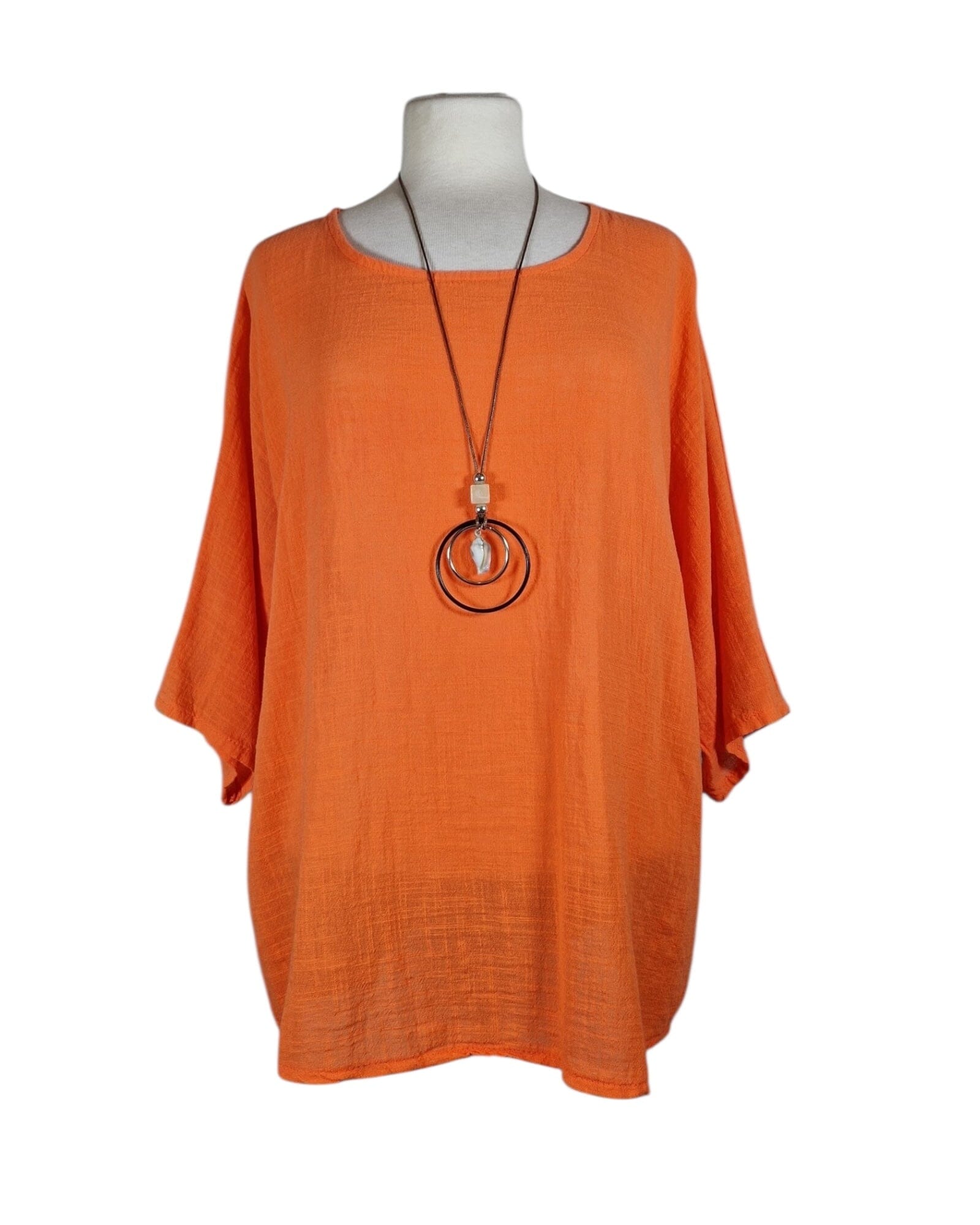 Bluse Lang mit Kette Bluse Kolibri Ulm Orange Einheitsgröße 