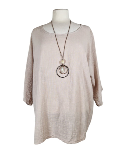 Bluse Lang mit Kette Bluse Kolibri Ulm Taupe Einheitsgröße 
