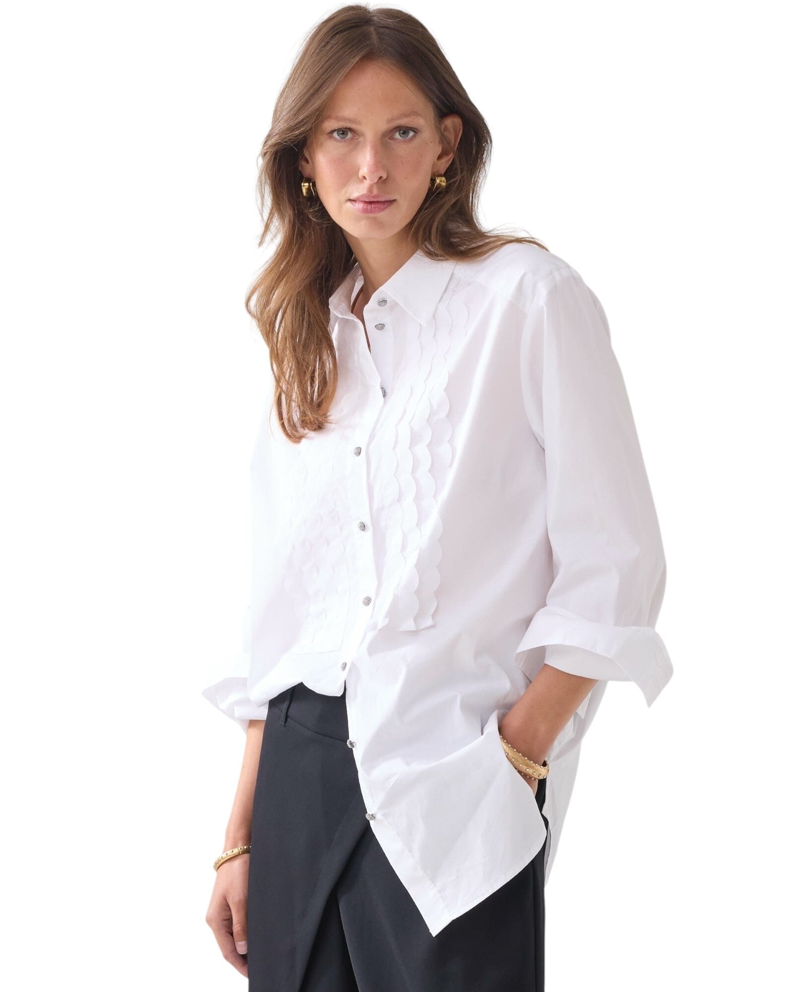 Bluse Party Poplin Bluse Summum Woman 