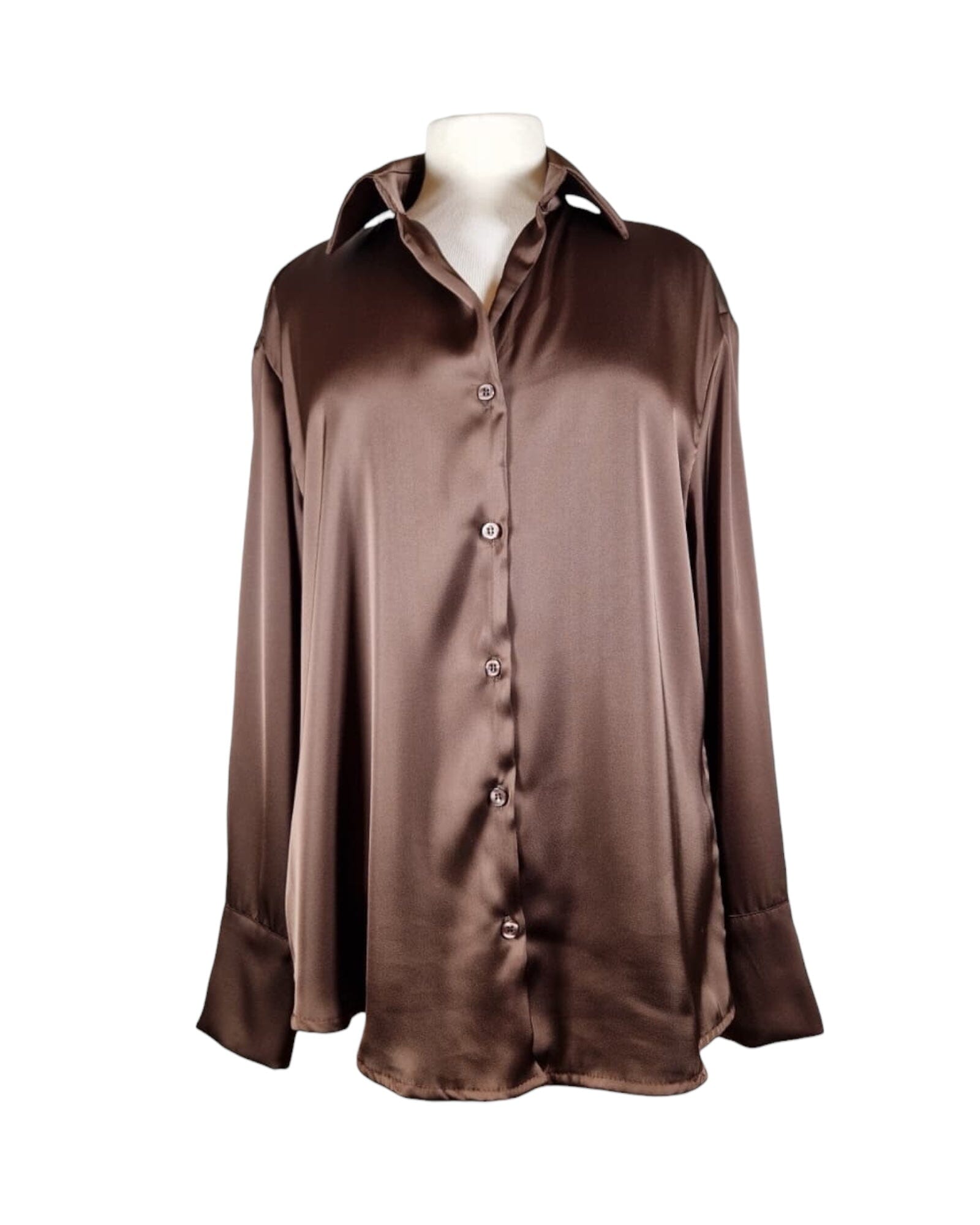 Bluse Satin Bluse Kolibri Ulm Braun Einheitsgröße 
