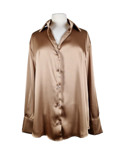 Bluse Satin Bluse Kolibri Ulm Camel Einheitsgröße 