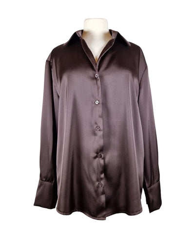 Bluse Satin Bluse Kolibri Ulm Dunkelbraun Einheitsgröße 