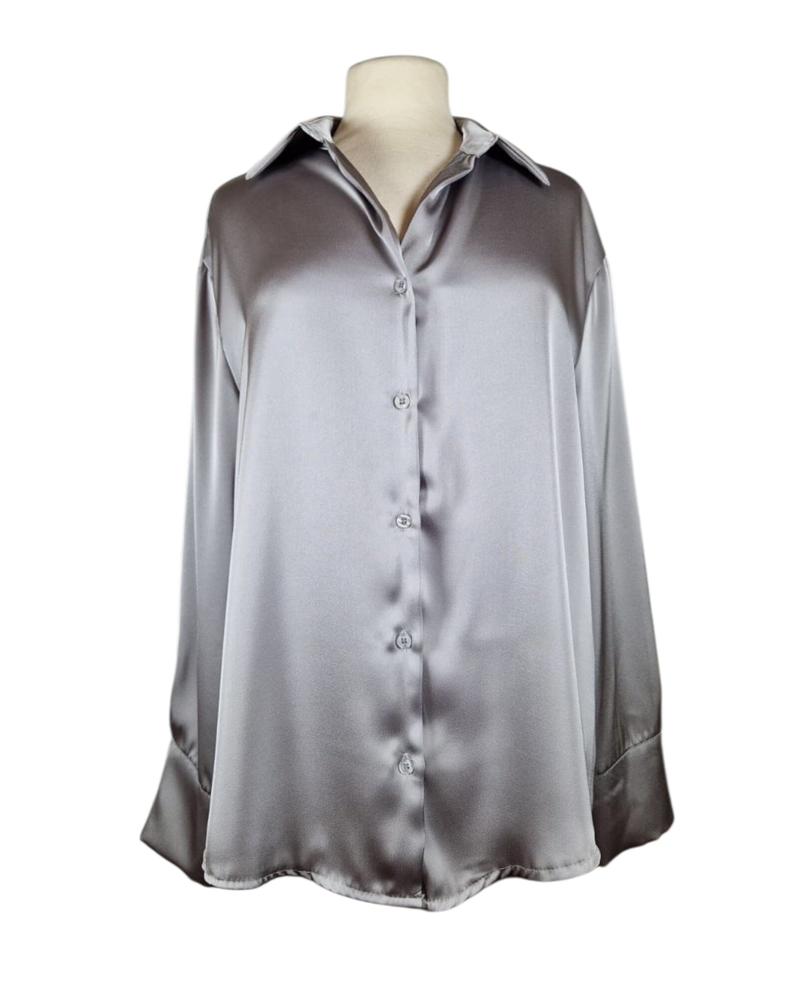 Bluse Satin Bluse Kolibri Ulm Grau Einheitsgröße 