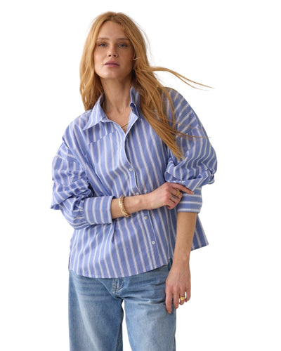 Bluse Shirt Stripe Bluse Summum Woman 423 Soft Blue 36 