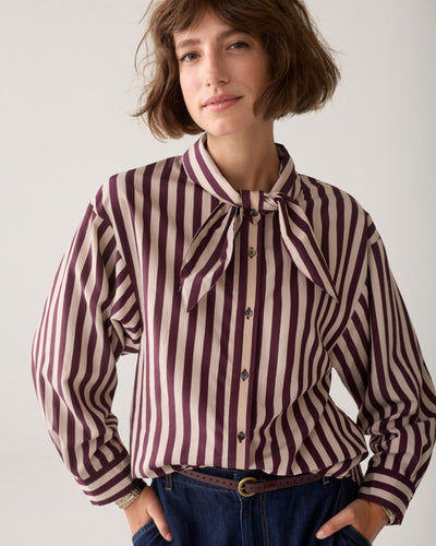 Bluse Stripe Bluse Summum Woman 335 Dark Burgundy 36 