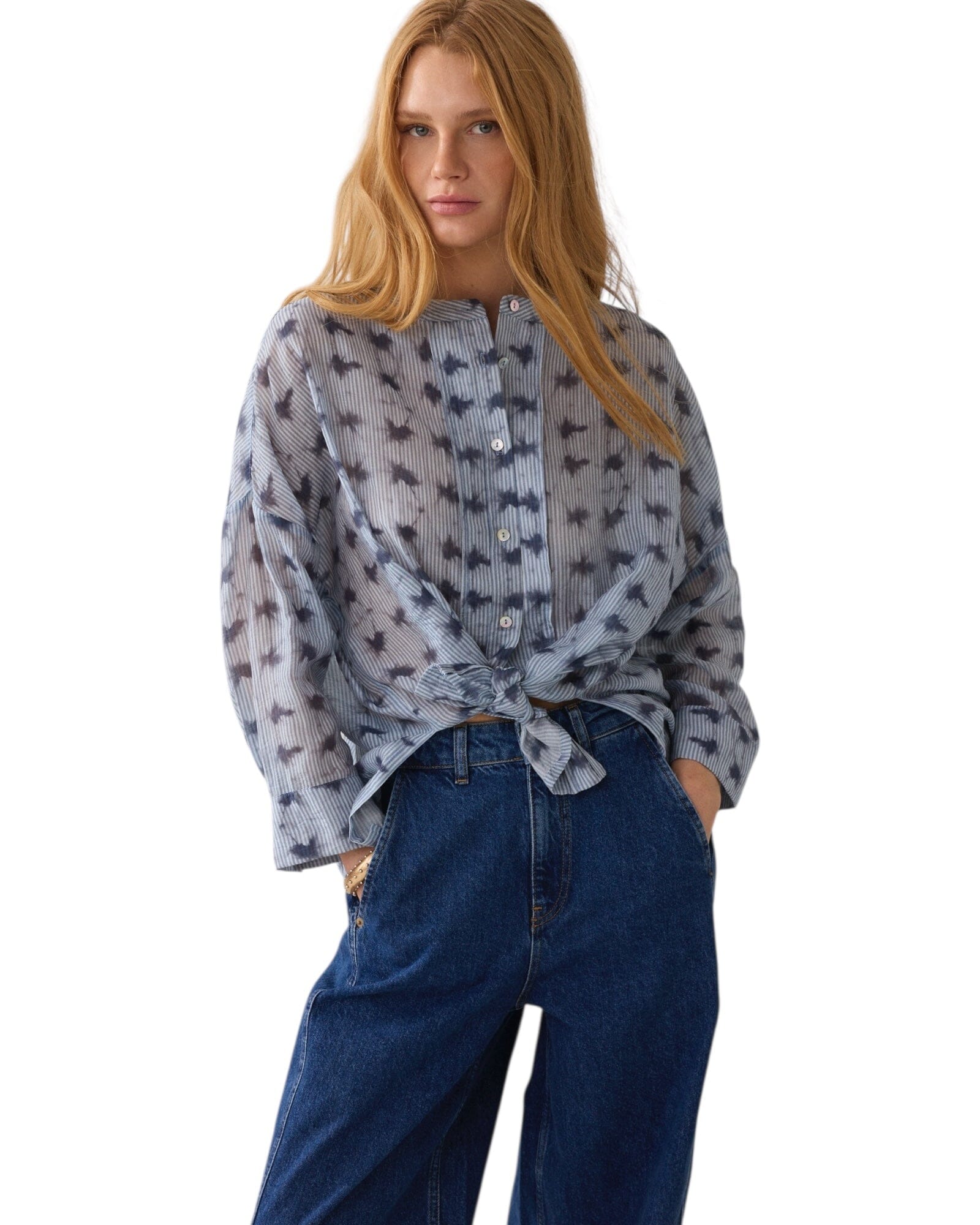 Bluse Tie dye Stripe Bluse Summum Woman 423 Soft Blue 36 