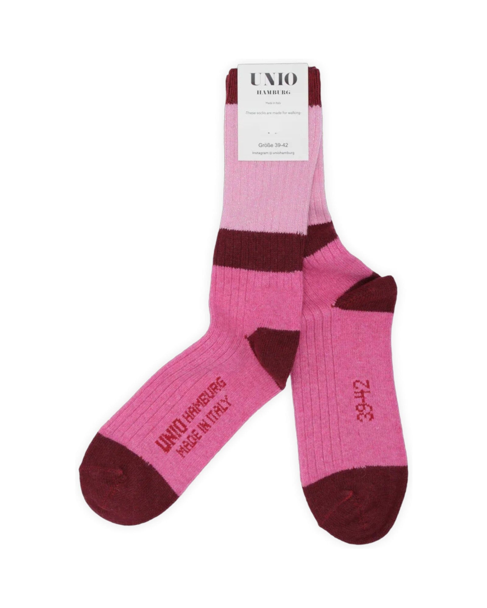 Calm Glitzi Socken UNIO 02 Bordeaux Rose 36-38 