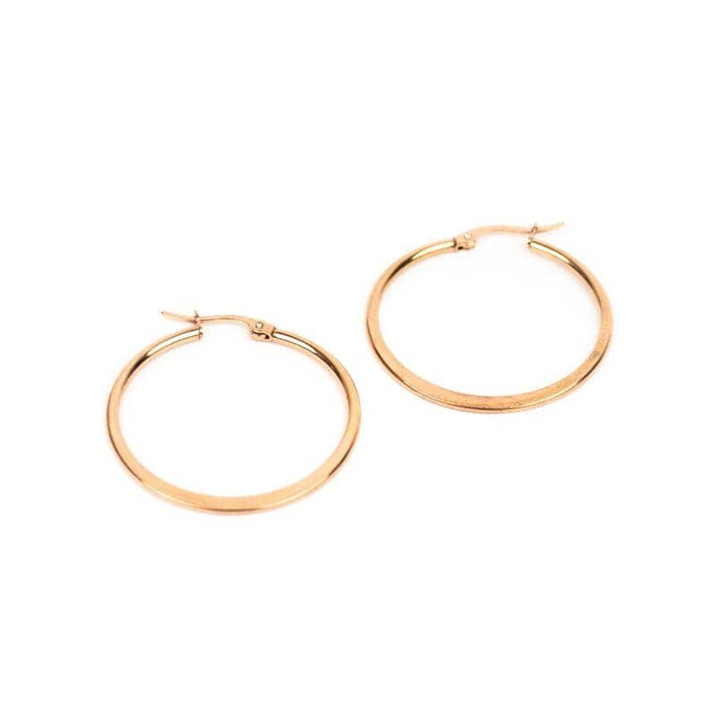 Clip Gold Ohrringe inrosa Gold 3cm Durchmesser 