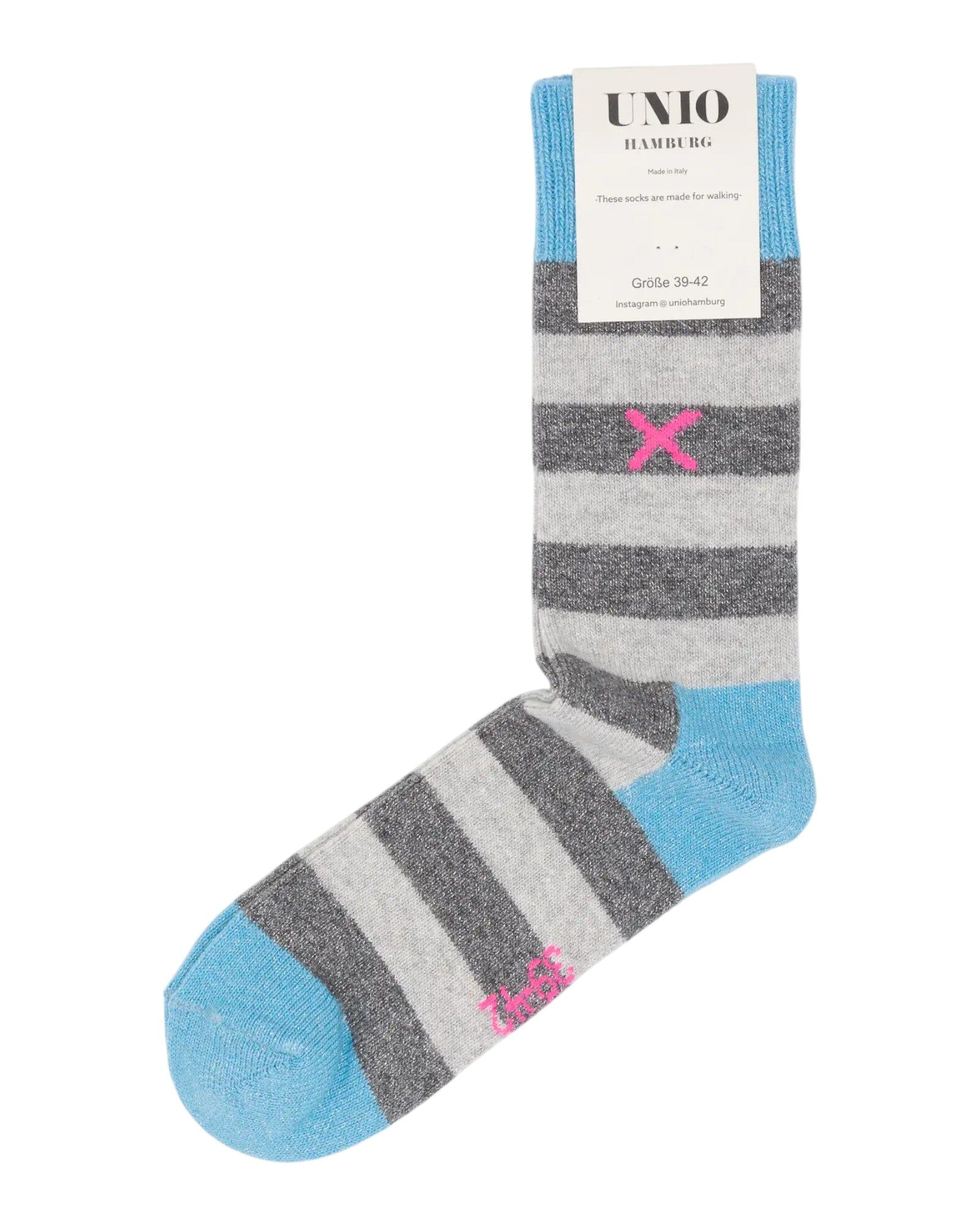 Cosy Glitzi Socken UNIO 04 Blue-Anthra-Grey 36-38 