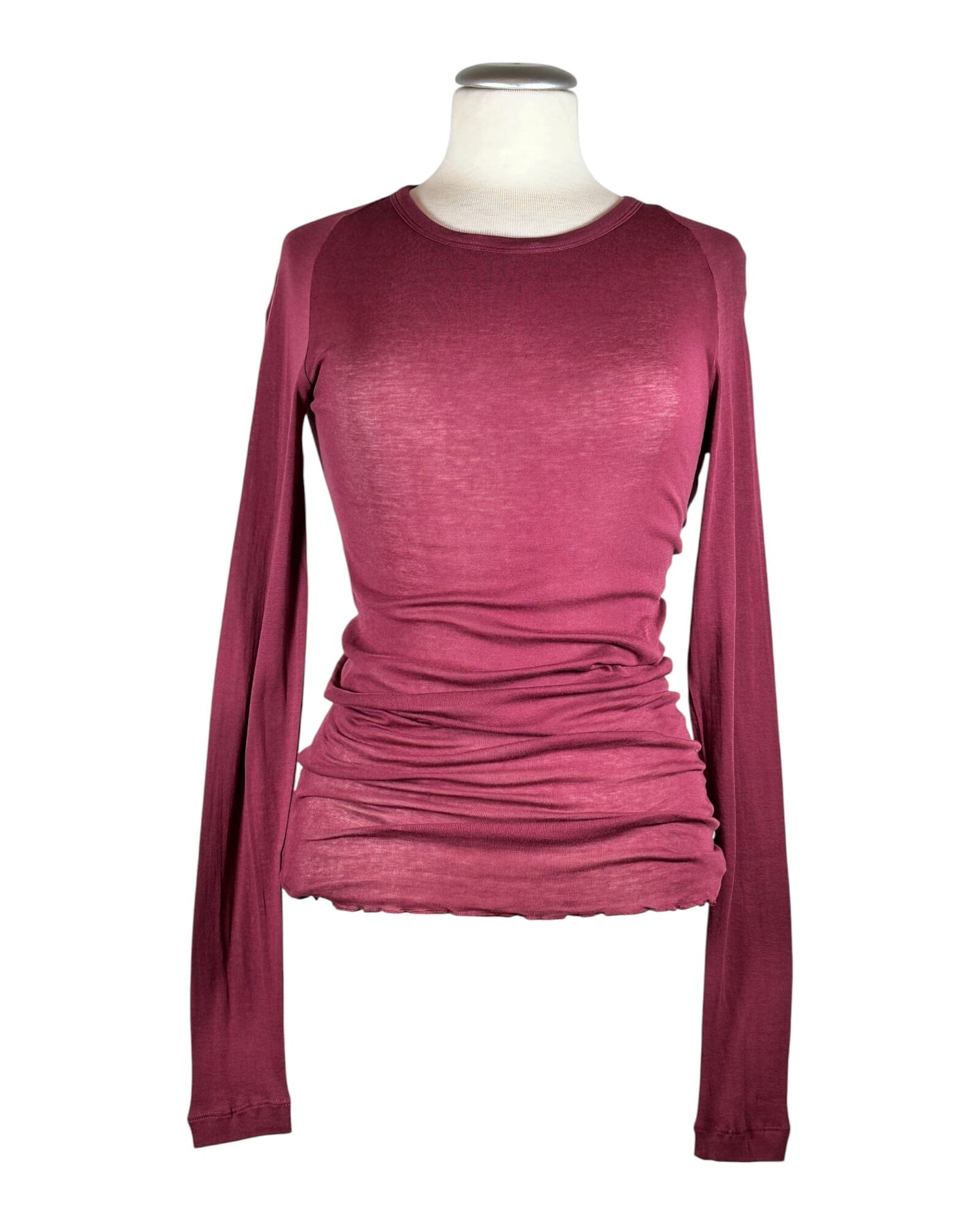 Cotton Elvira Shirt Seamless Basic Burgundy S/M 