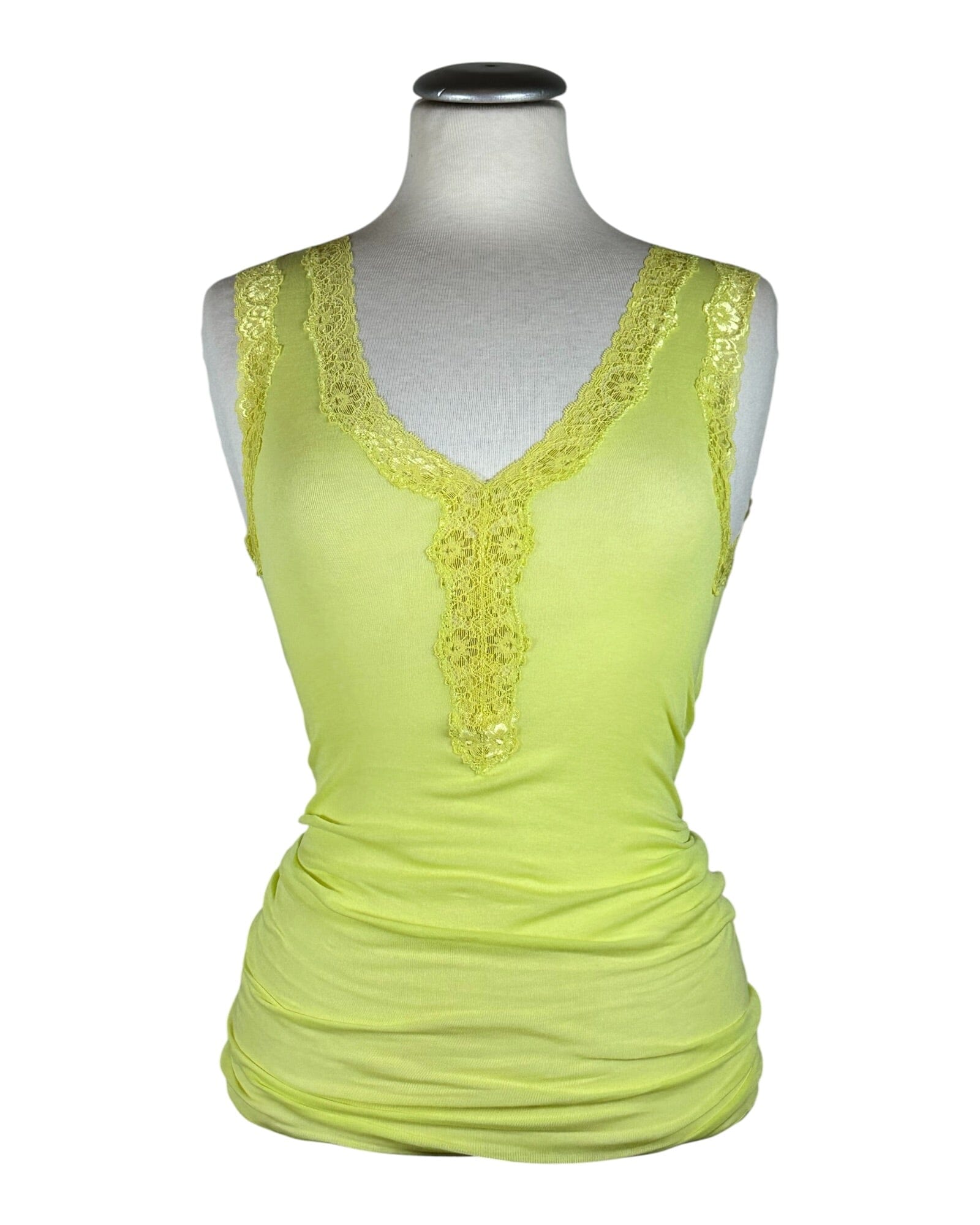 Cotton Lacey Top Seamless Basic Neon Yellow S/M 