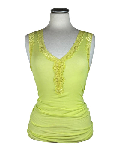 Cotton Lacey Top Seamless Basic Neon Yellow S/M 