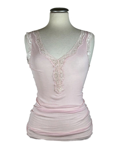 Cotton Lacey Top Seamless Basic Pale Rose S/M 