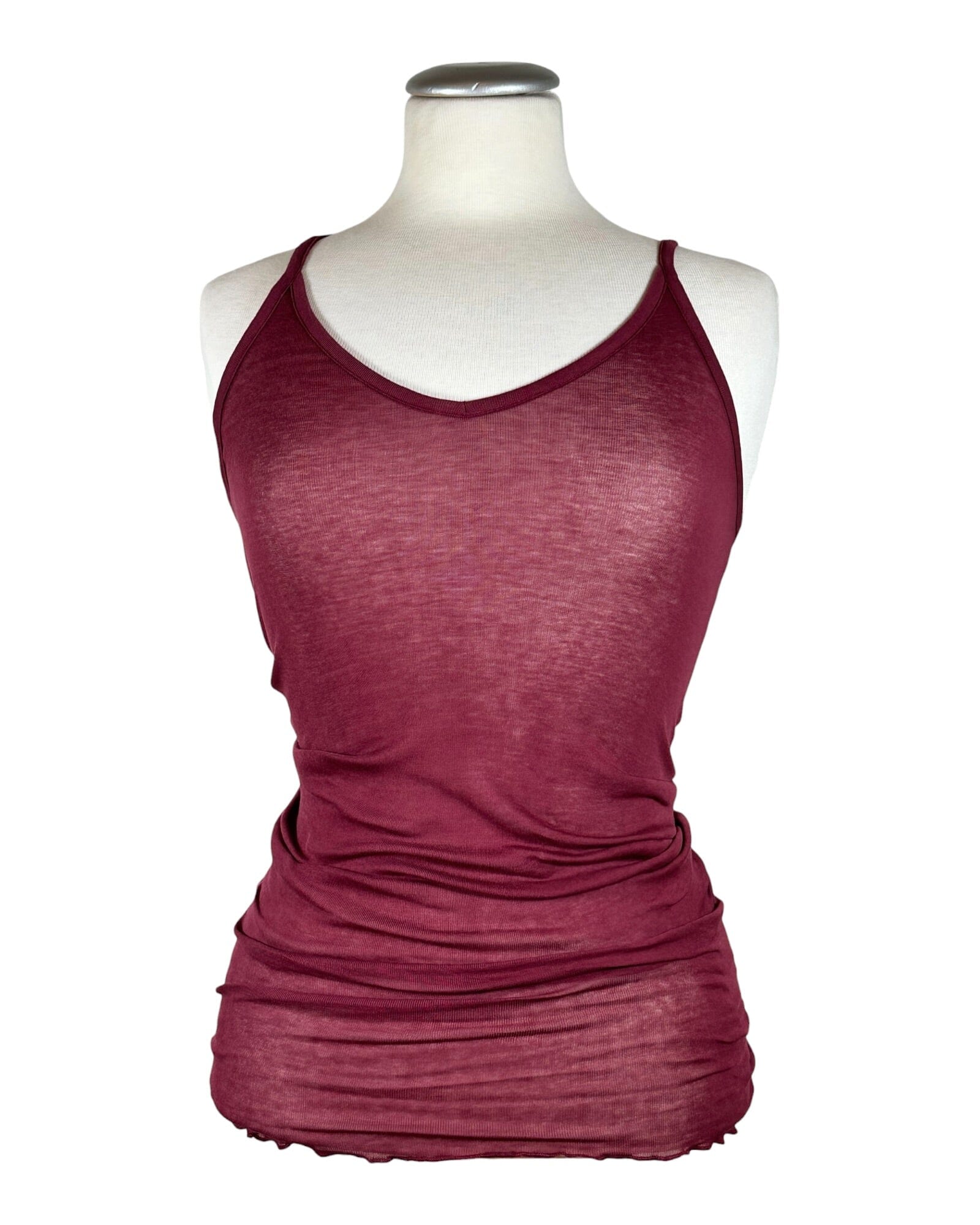 Cotton Spaghetti Top Seamless Basic Burgundy S/M 