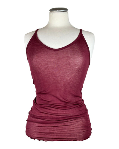 Cotton Spaghetti Top Seamless Basic Burgundy S/M 