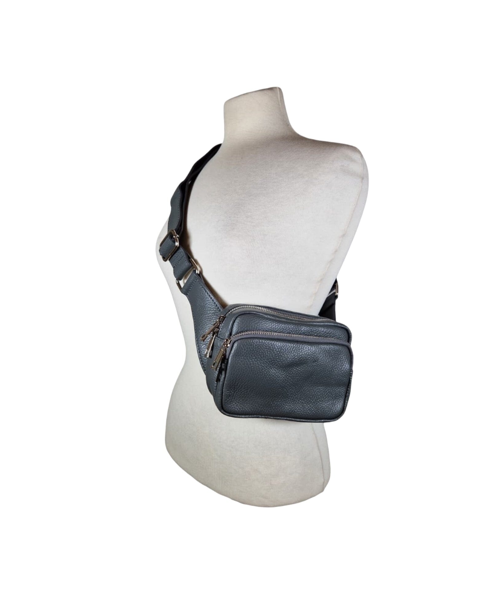 Crossbody Bag Elegant Sportlich Klein Tasche Kolibri Ulm Grau ca. 20x15cm 