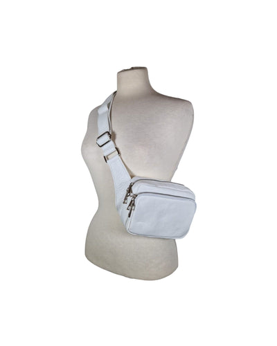 Crossbody Bag Elegant Sportlich Klein Tasche Kolibri Ulm Weiß ca. 20x15cm 