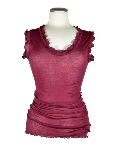 Flounce Top Seamless Basic Burgundy S/M 