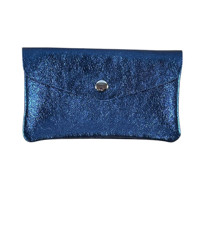 Geldbörse mit Klappe groß Geldbörse Kolibri Ulm Blau Glitzer 