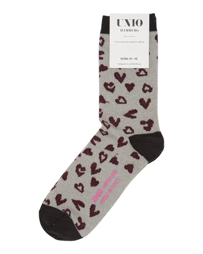 Glam Leo Socken UNIO 10 Grey-Bordeaux 36-38 