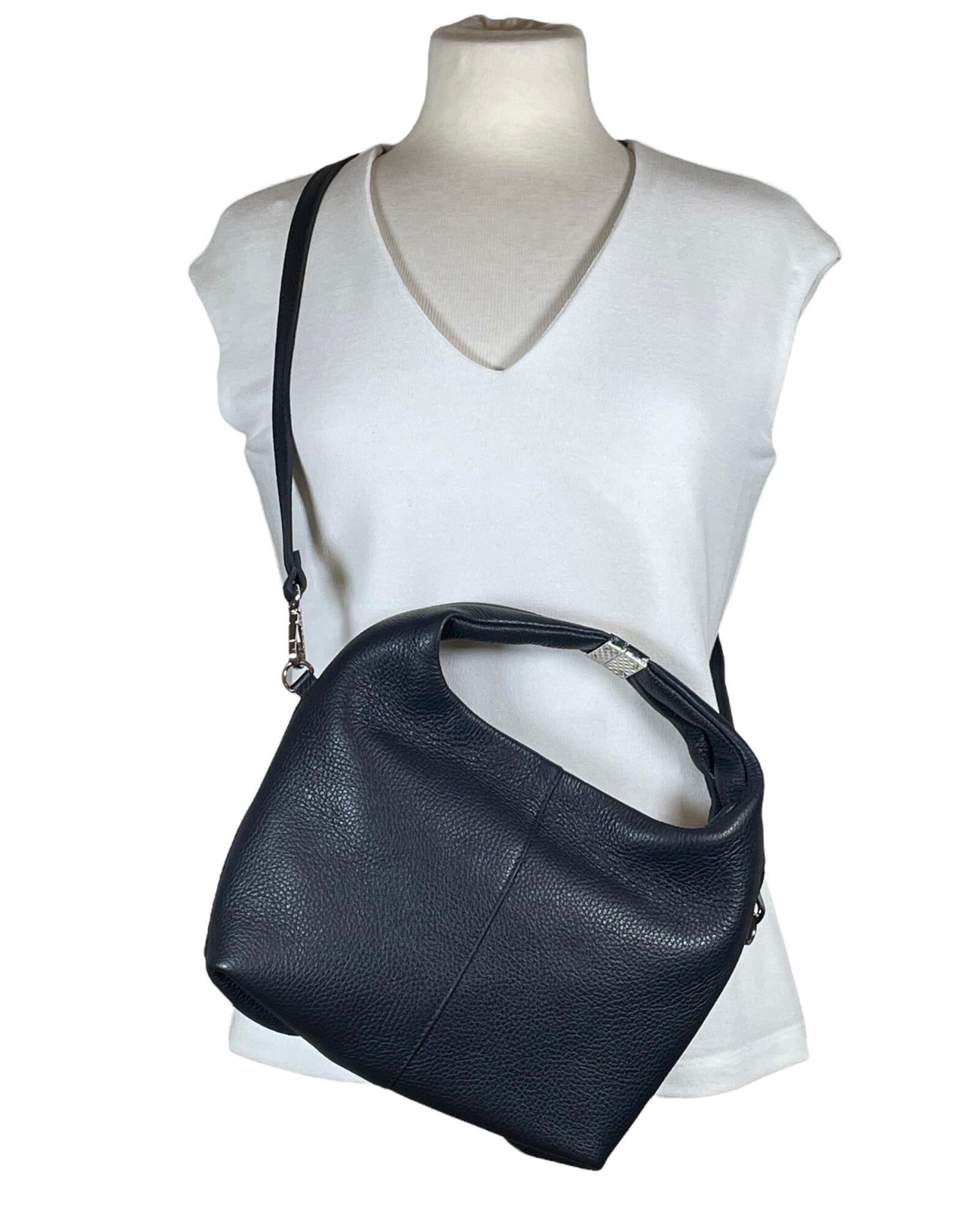 Henkeltasche Metallverschluss Handtasche Kolibri Ulm Marine ca. 24cmx 22cm 