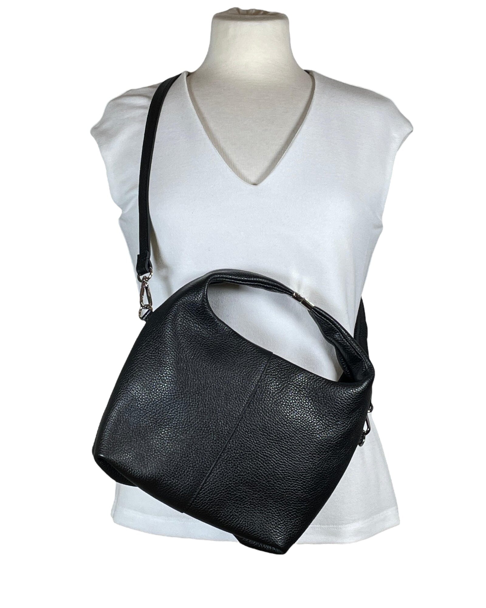 Henkeltasche Metallverschluss Handtasche Kolibri Ulm Schwarz ca. 24cmx 22cm 