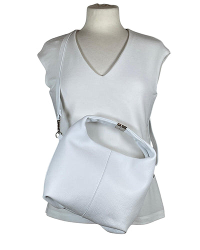 Henkeltasche Metallverschluss Handtasche Kolibri Ulm Weiß ca. 24cmx 22cm 