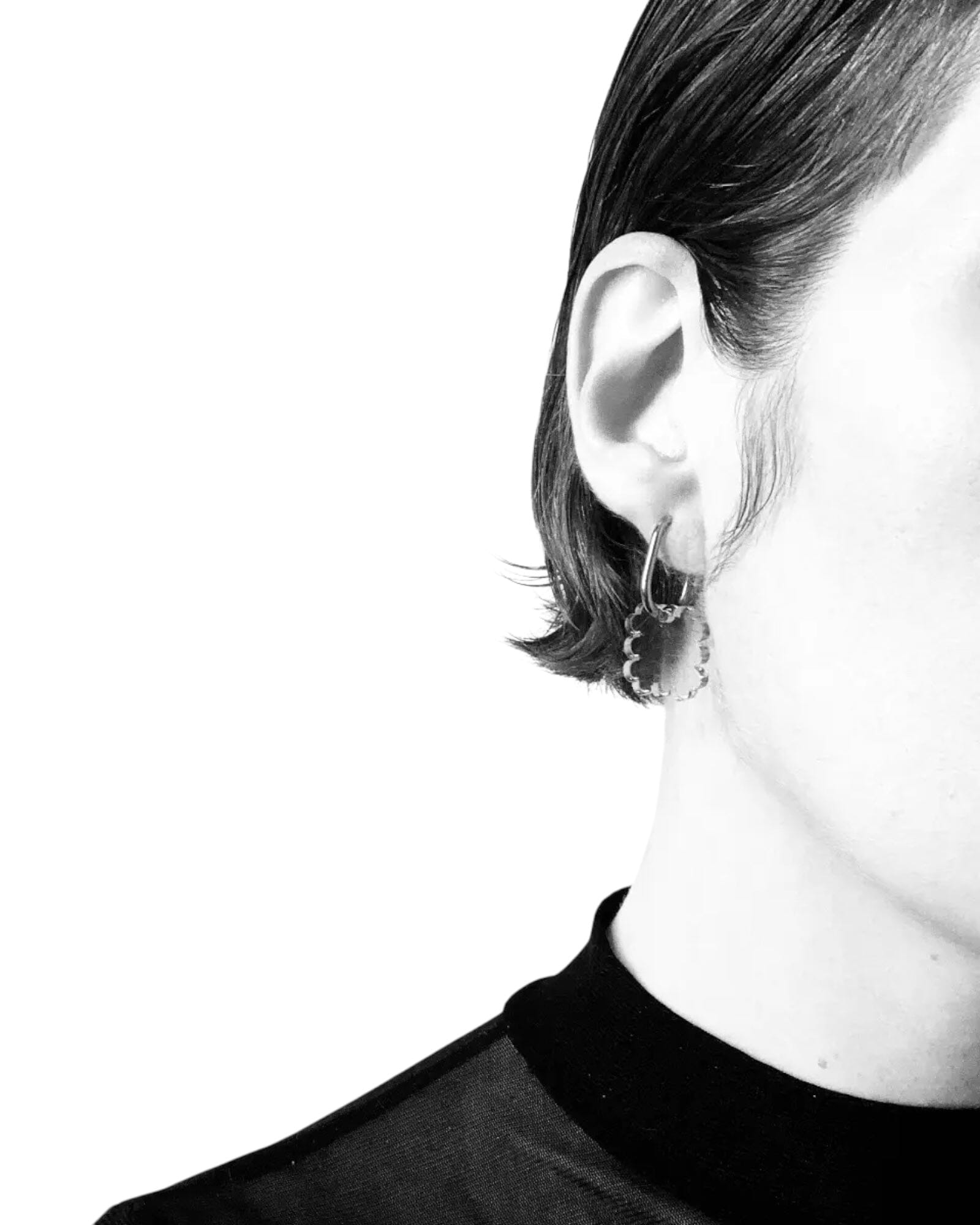 Hoop Earring Blue Clover Ohrringe Mimimono 