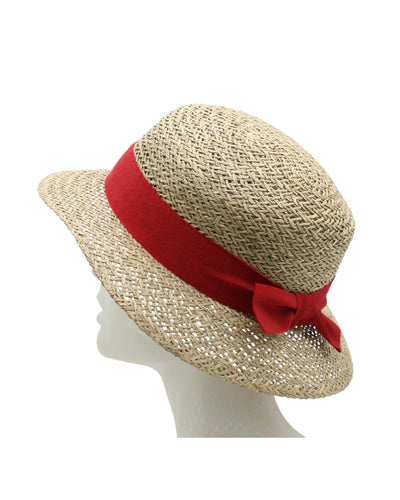 Hut mit Ripsband Hut Gebeana 4611 Sand/rot Original 