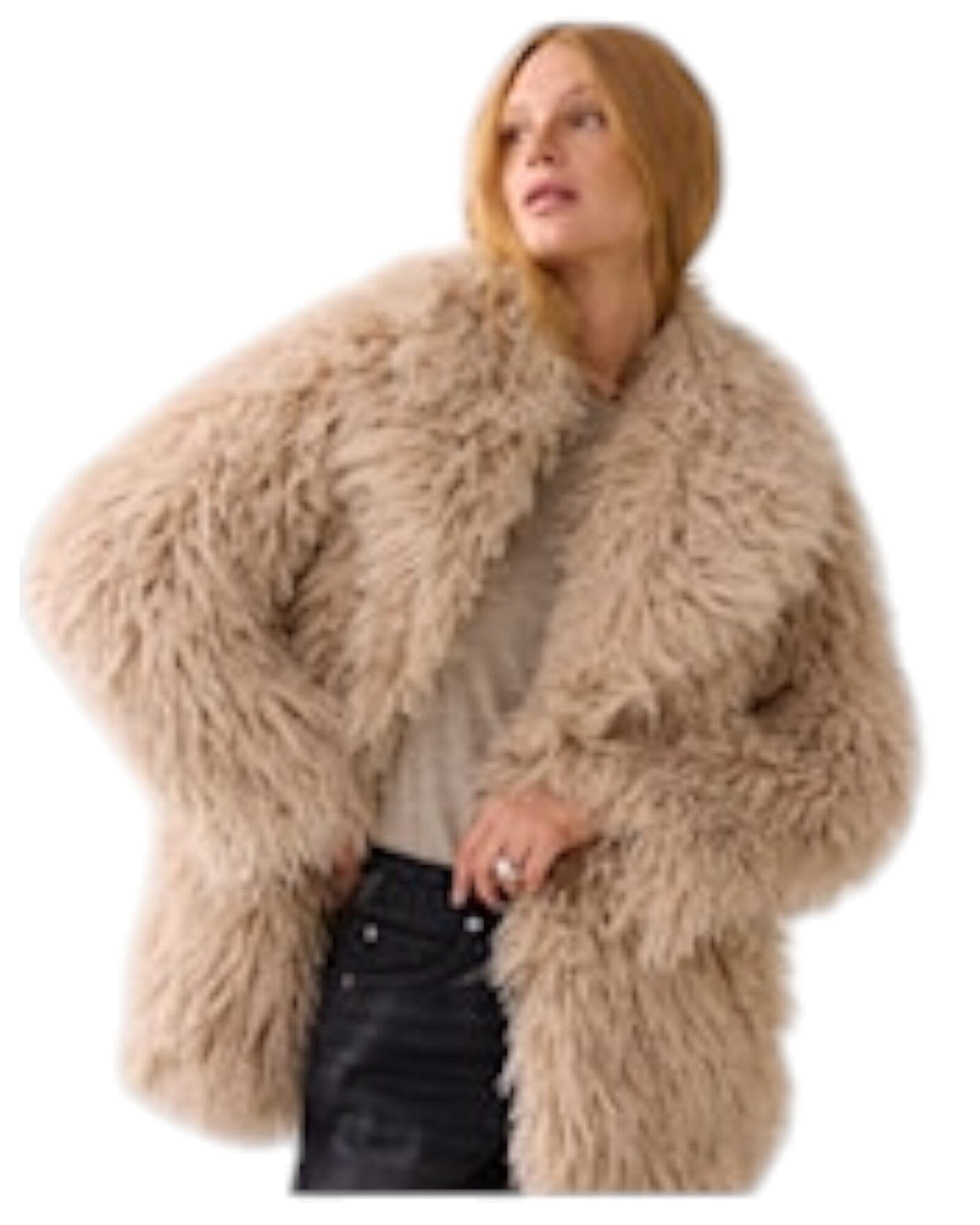 Jacket Faux Fur Mantel Summum Woman 