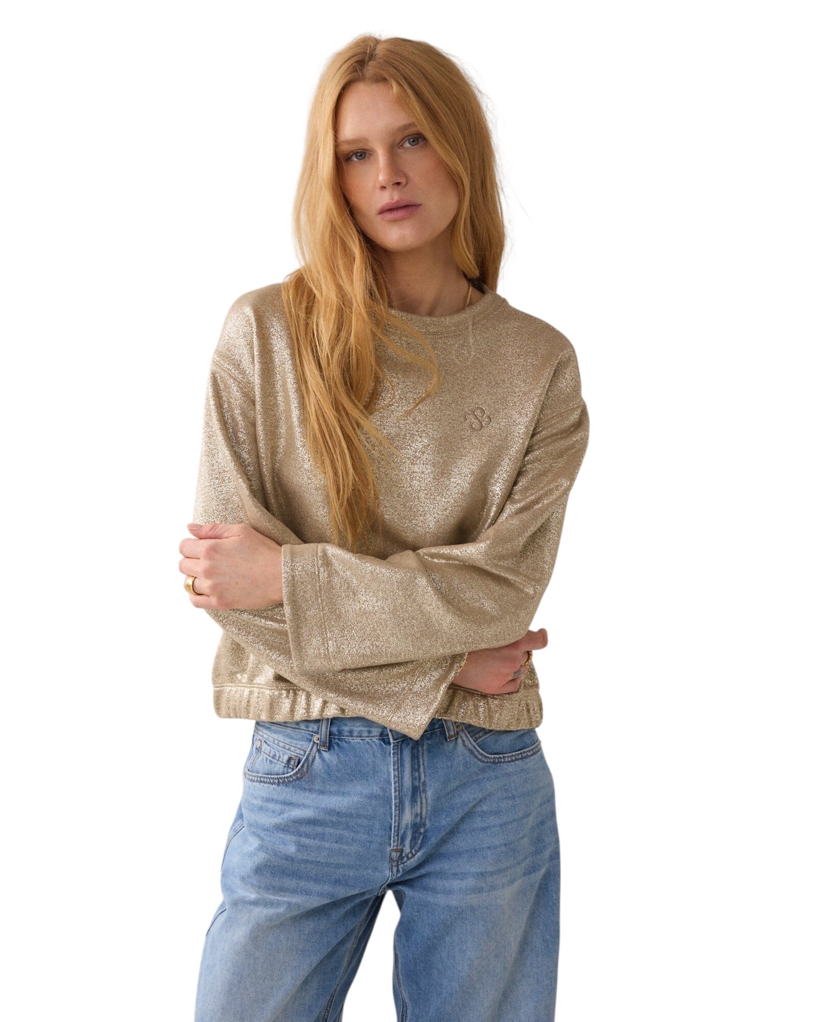 Jersey Coated Sweat Sweatshirt Summum Woman 722 Alpaca S 