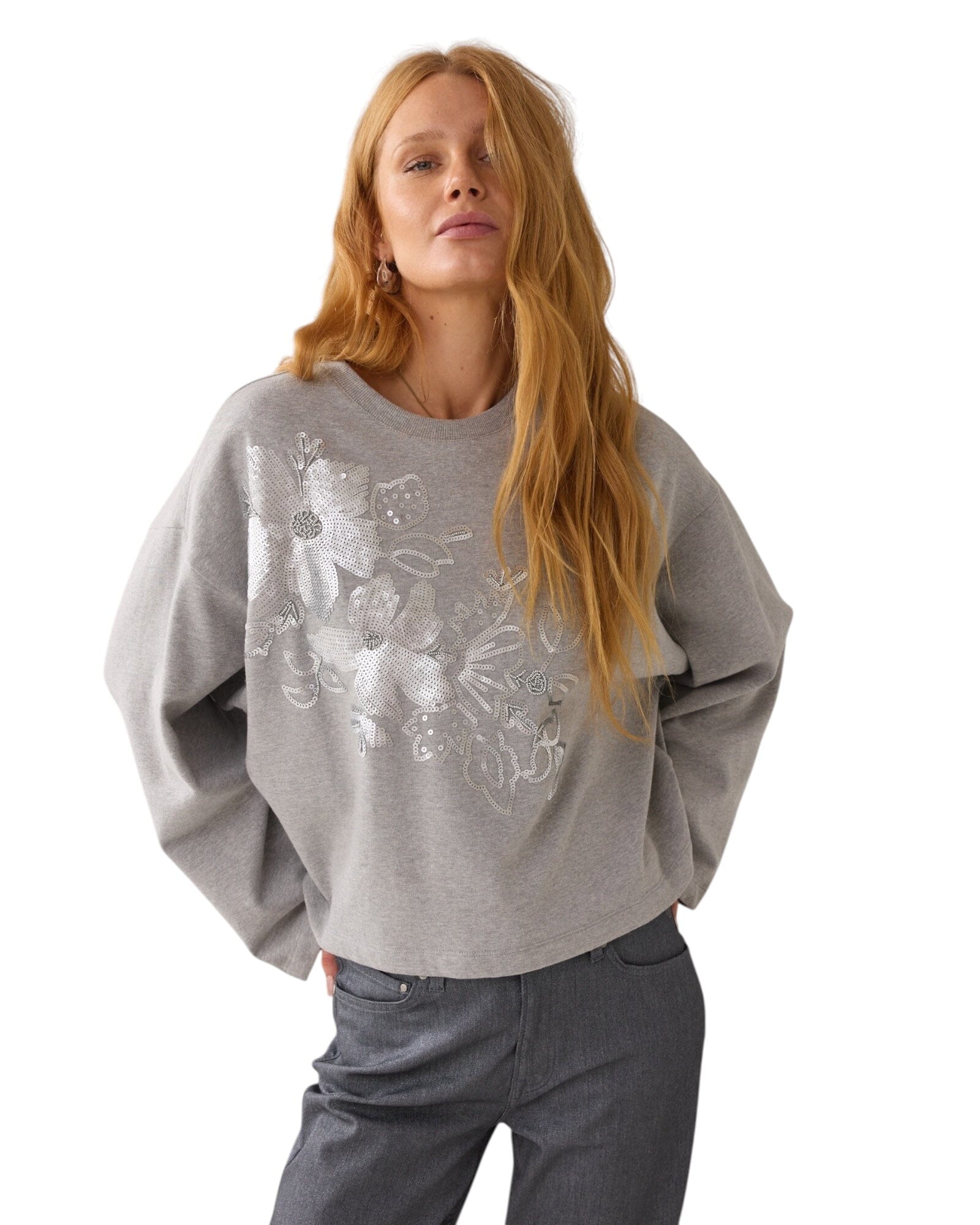 Jersey Embellished Sweat Sweatshirt Summum Woman 