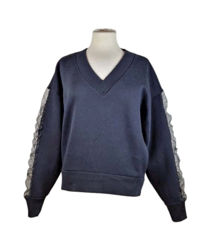 Jersey Sweat and Voile Sweatshirt Summum Woman 