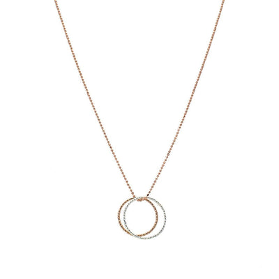 Kette LIAM 925er Si 2 Ringe klein Kette inrosa Roségold 50 – 52 cm 