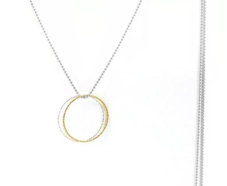 Kette LIAM 925er Si 2 Ringe klein Kette inrosa Silber 50 – 52 cm 