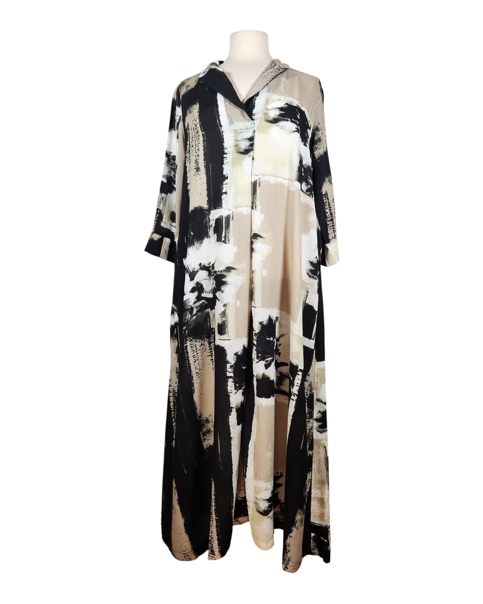 Kleid A-Linie Kleid Elli Schwarz/Weiß/Beige 1 