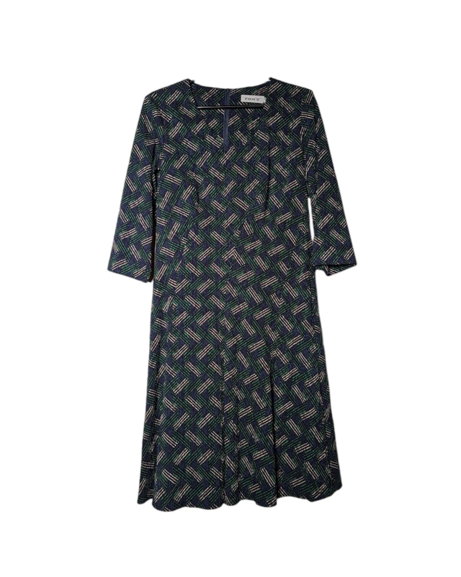 Kleid ETVANDA Kleid Fox's 75 Blau-Grün graphisch 36 