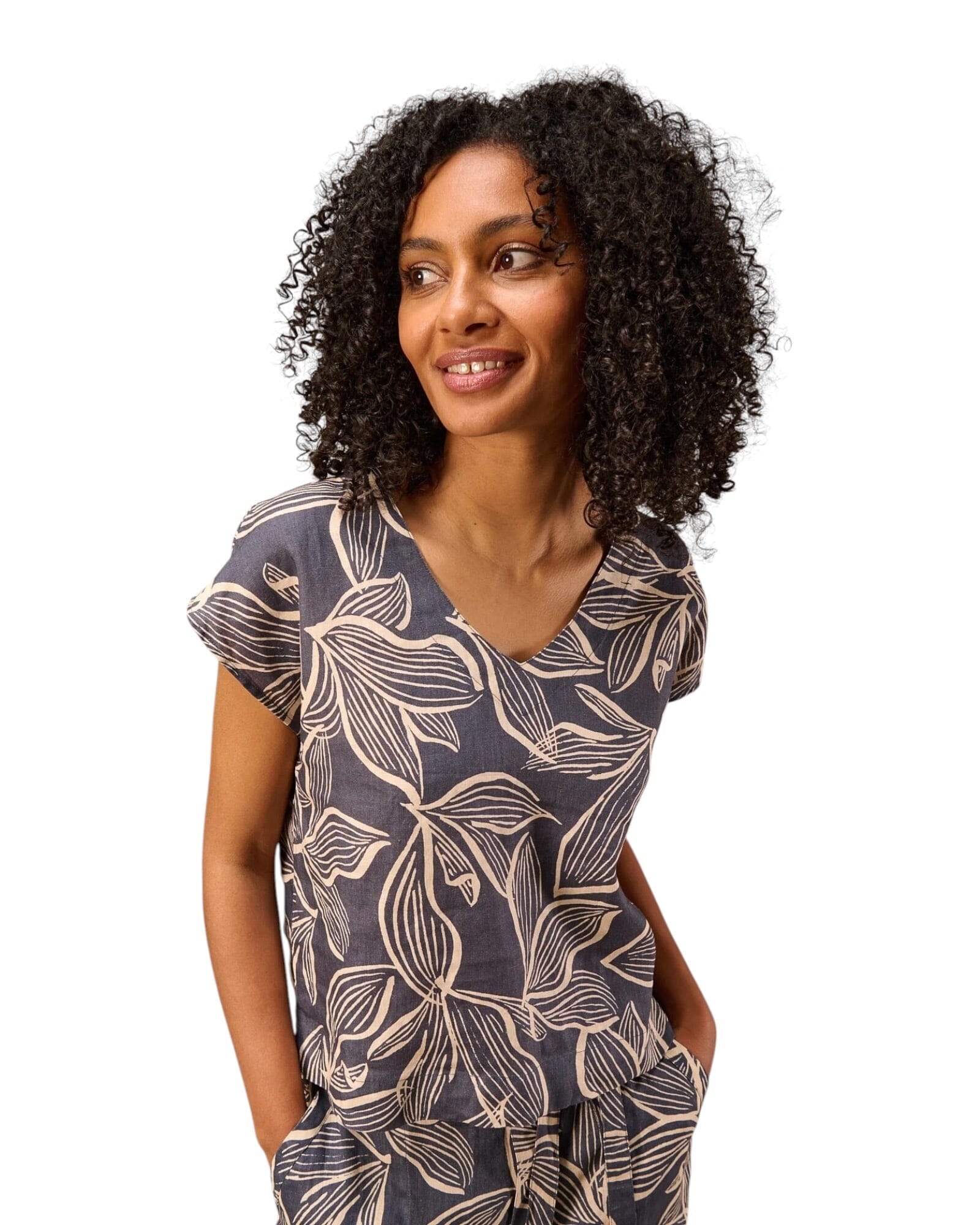 Kurzarm Bluse Bluse Nile Graphite S 