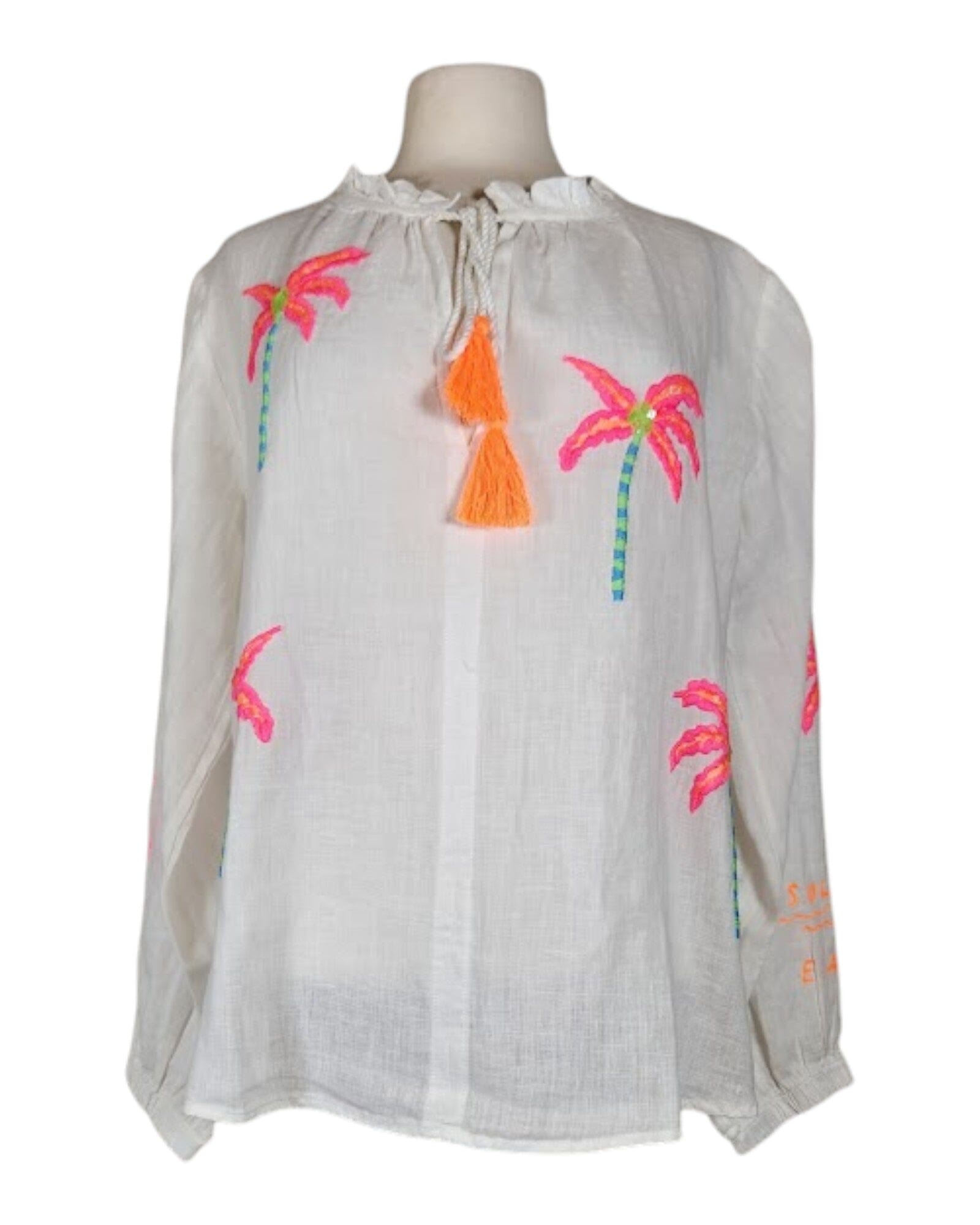 Leinenbluse Palmtress Bluse Grace 102 Offwhite S 