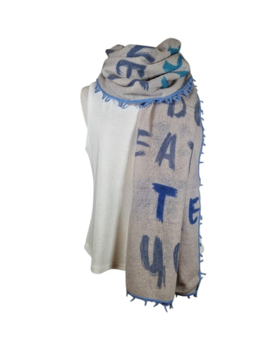 Letters Kaschmirschal Mala Alisha Fog Blue 75x185cm 